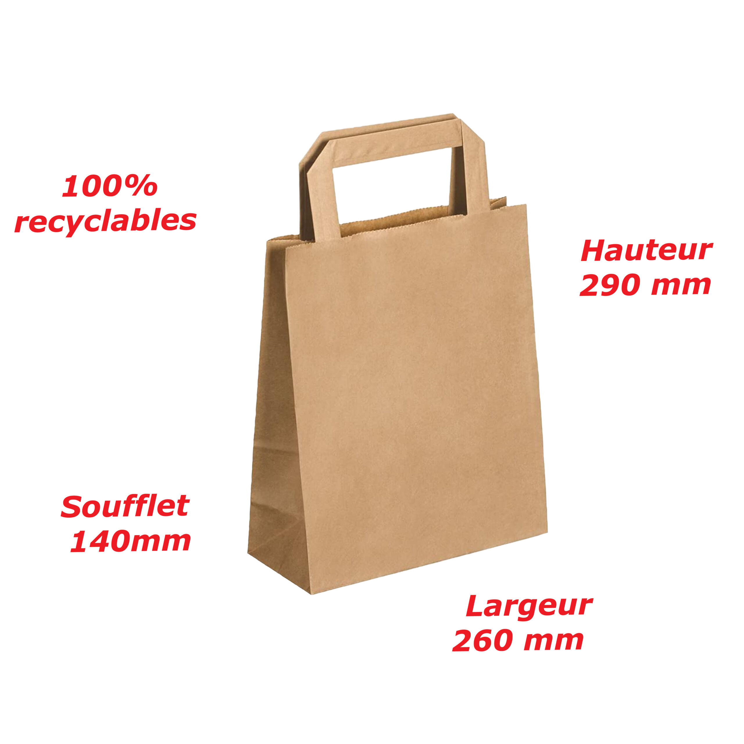 jeco-sacs-kraft-brun-poign-e-plate-260x140x290 image 3