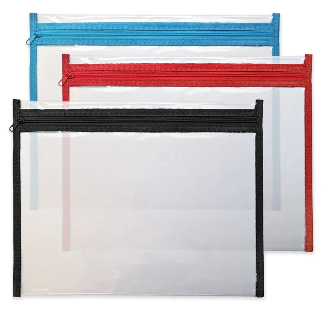 enveloppes-france-sacs-en-plastique-sac-documents-transparent-bleu-275x360-mm image 1