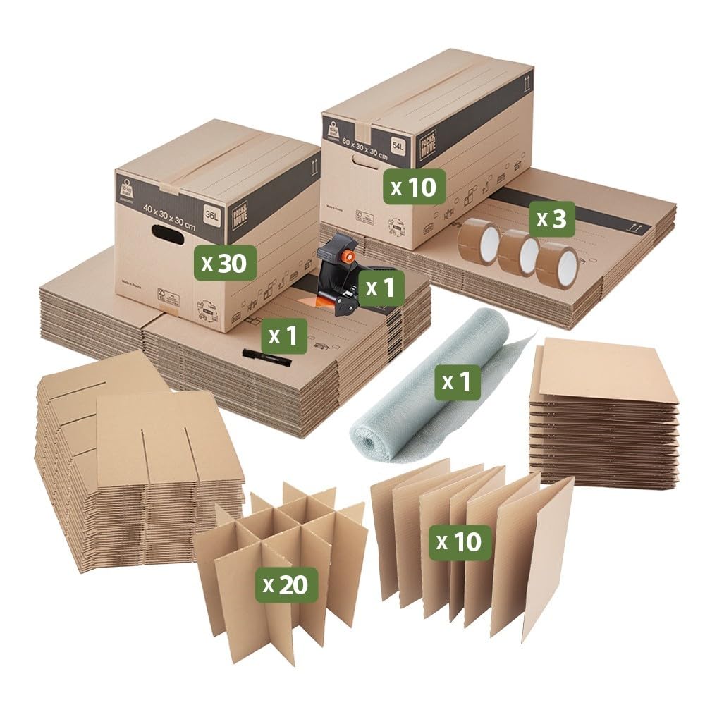 pack-and-move-kits-d-m-nagement-complet-40-cartons-bulles-lot image 1