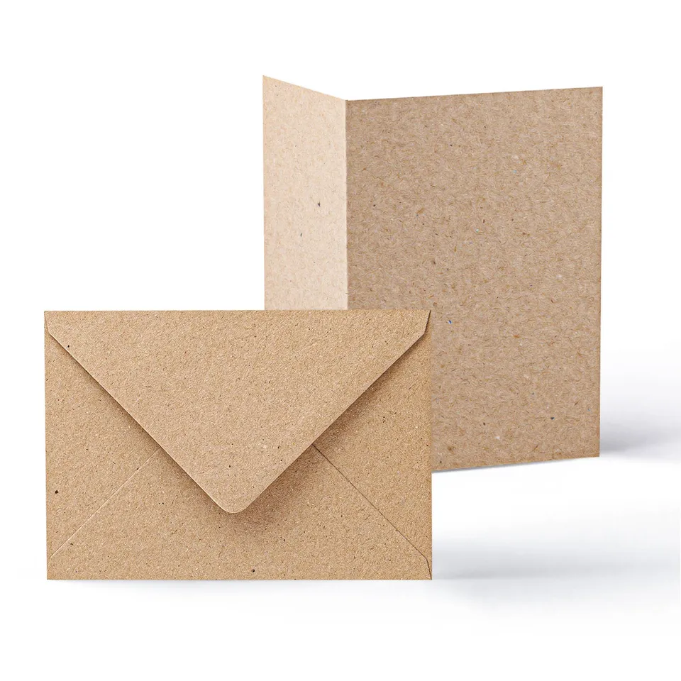 enveloppes-france-lot-cartes-et-enveloppes-kraft-manille image 1