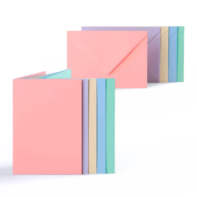 enveloppes-france-cartes-pack-cartes-pastel-enveloppes-assorties image 1