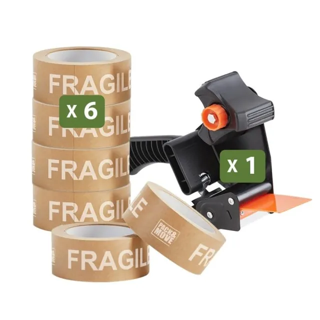 pack-and-move-ruban-kraft-fragile-50-m-lot-6-d-vidoir image 1